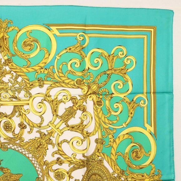 HERMES Carre 90 Scarf ""LES TUILERIE"" Silk Green Auth - Picture 4 of 14